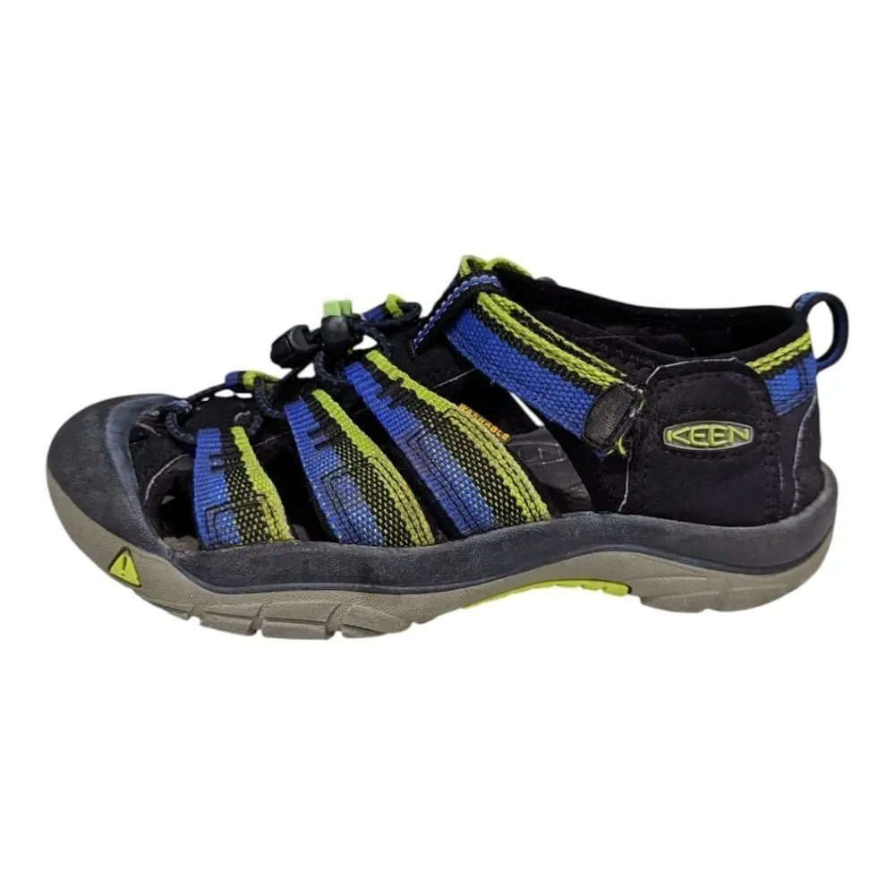 Keen Newport H2 Blue Green Black Striped Fisherman Water Hiking Sandal Boys 2